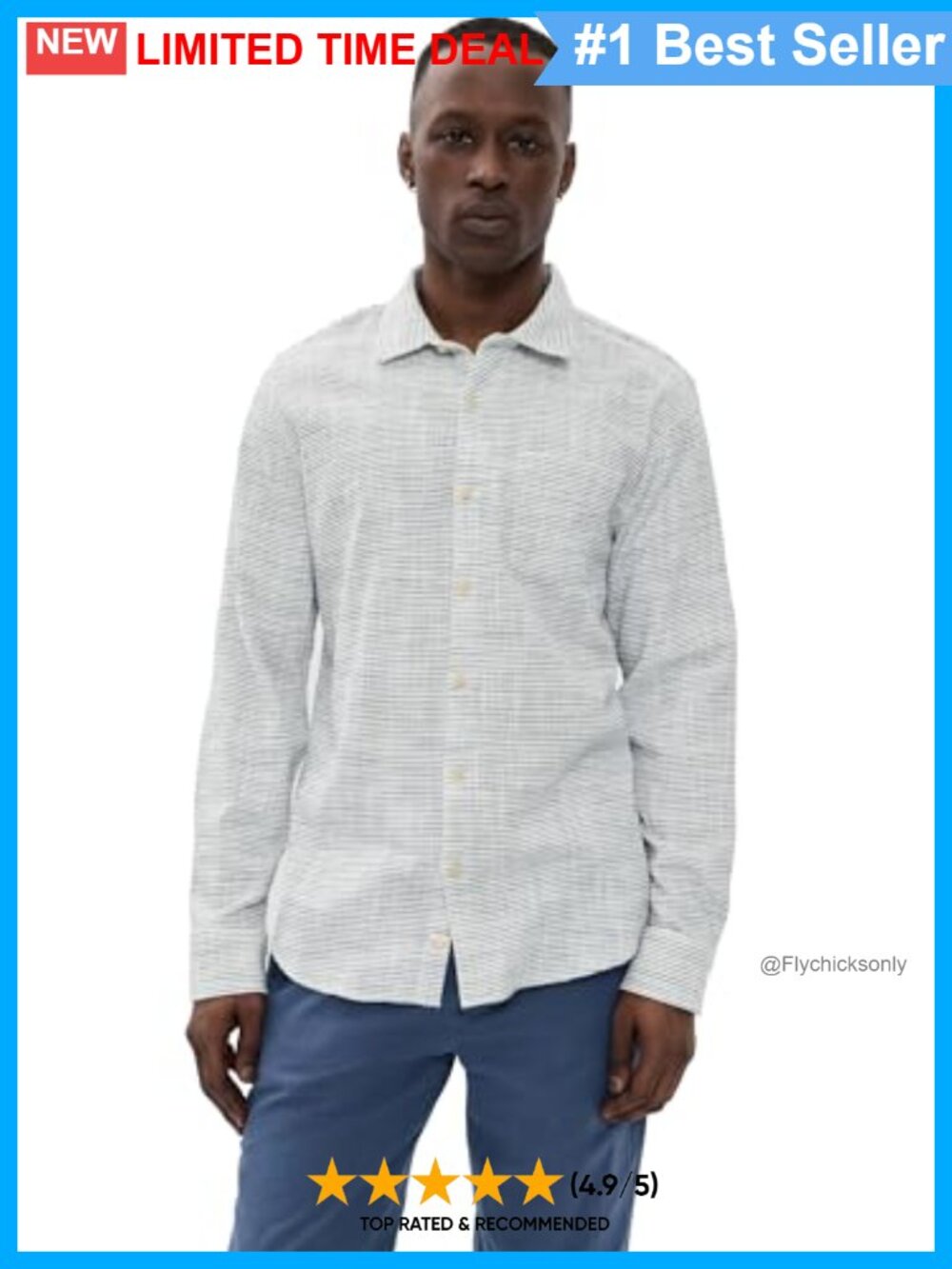 Men's Classic Stretch Button Down Shirt Long Sleeve Casual